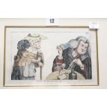 A set of ten hand coloured engraving caricatures, numbered to corners, some with 'Published as the