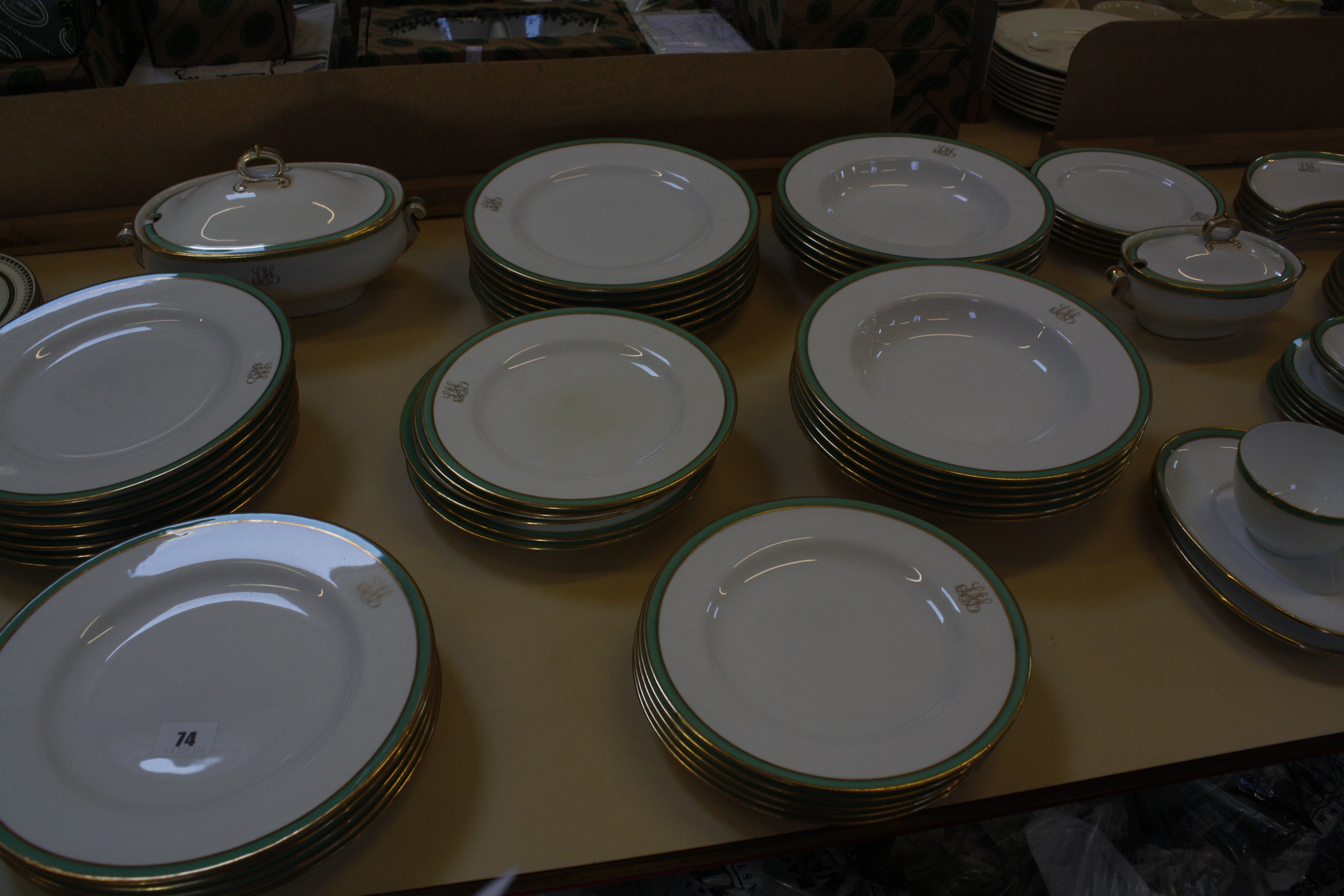 An Aynsley part dinner service retailed by Thomas Goode ad a quantity of Wedgwood plates  Property