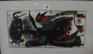 After Miro 'Escultor' Lithograph Limited edition  19cm x 39cm