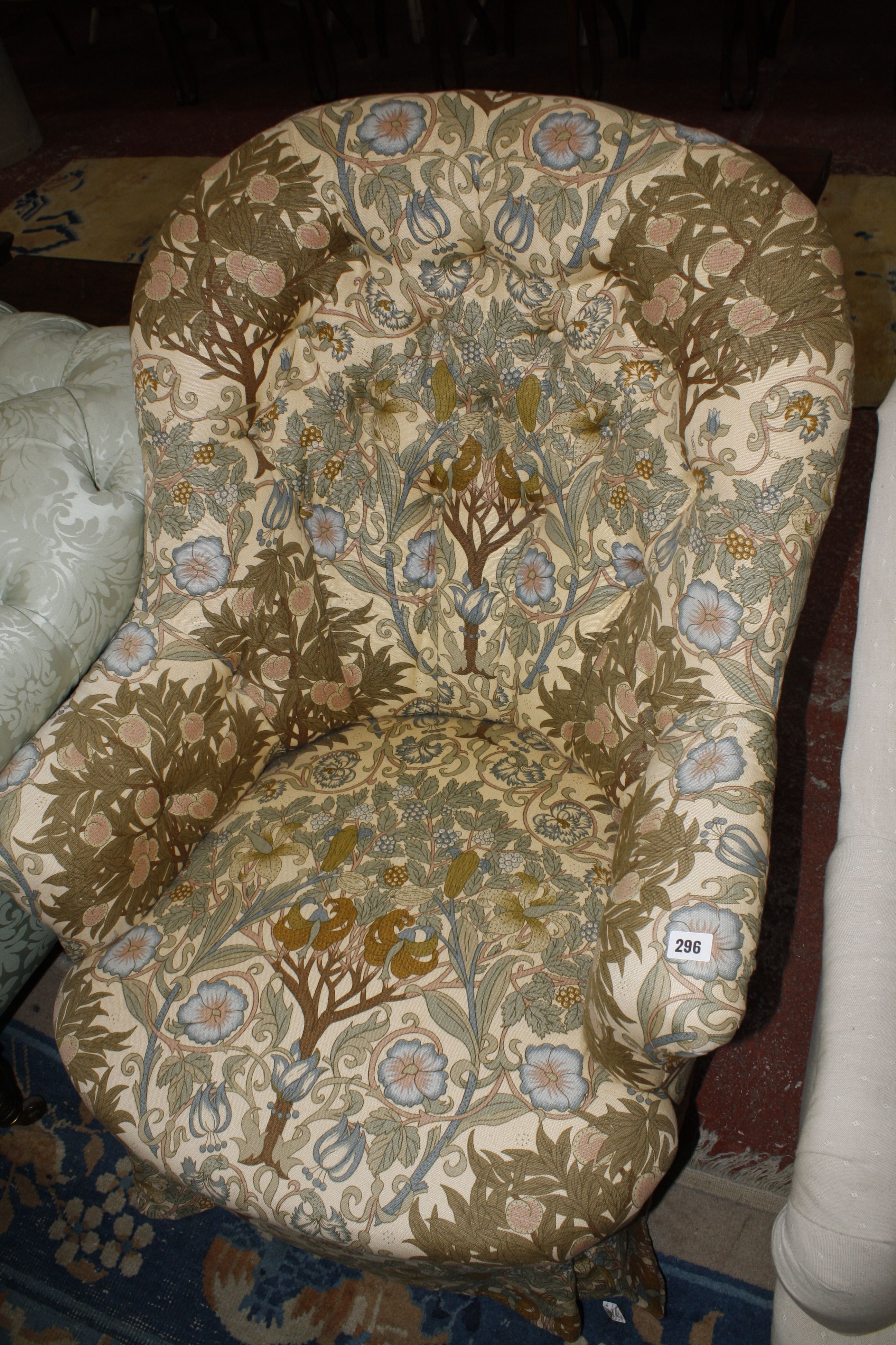 A Victorian upholstered armchair