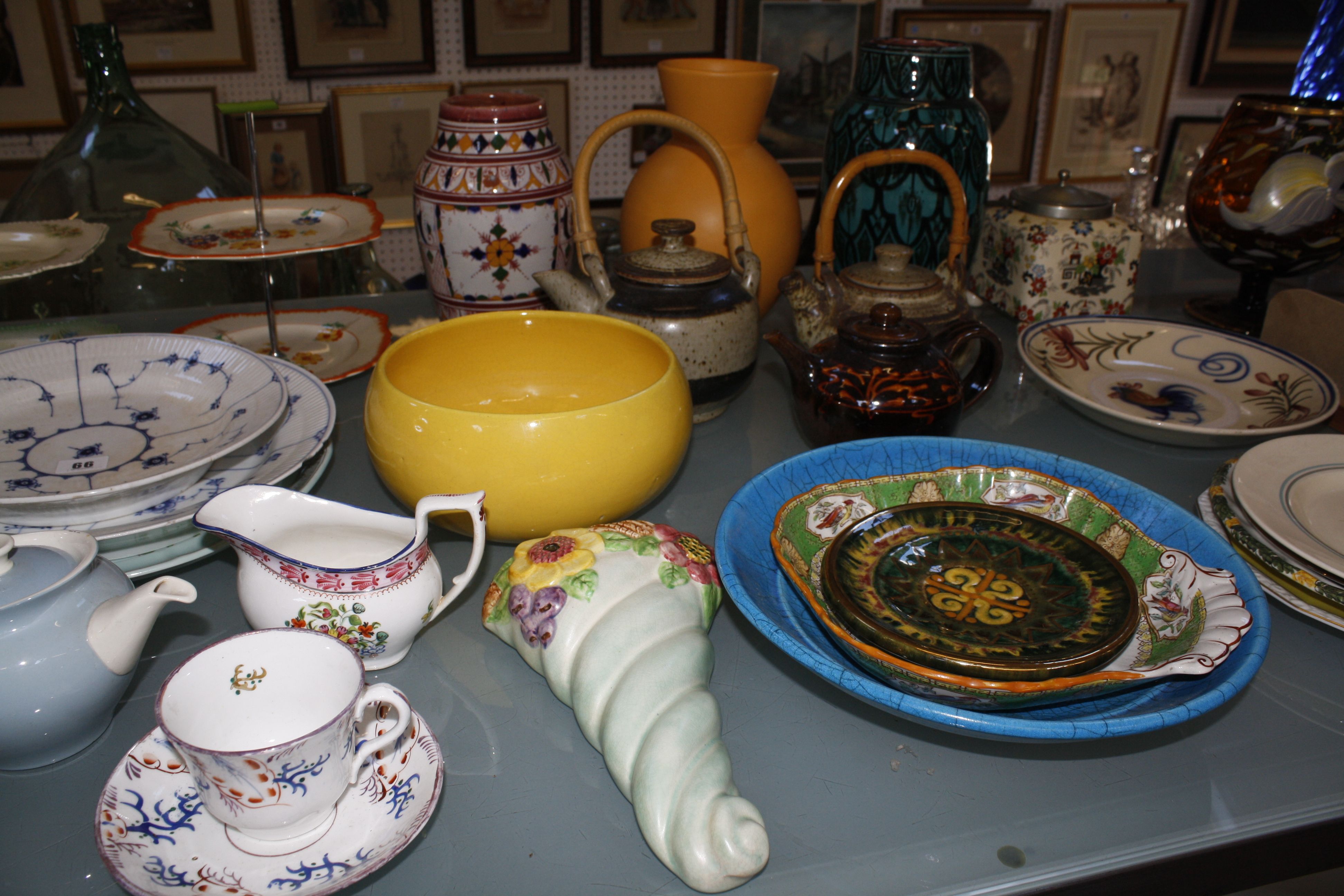 A quantity of ceramics, to include Derby, Minton, Spode, Wedgwood plates, teapots, cake stands and - Image 2 of 2