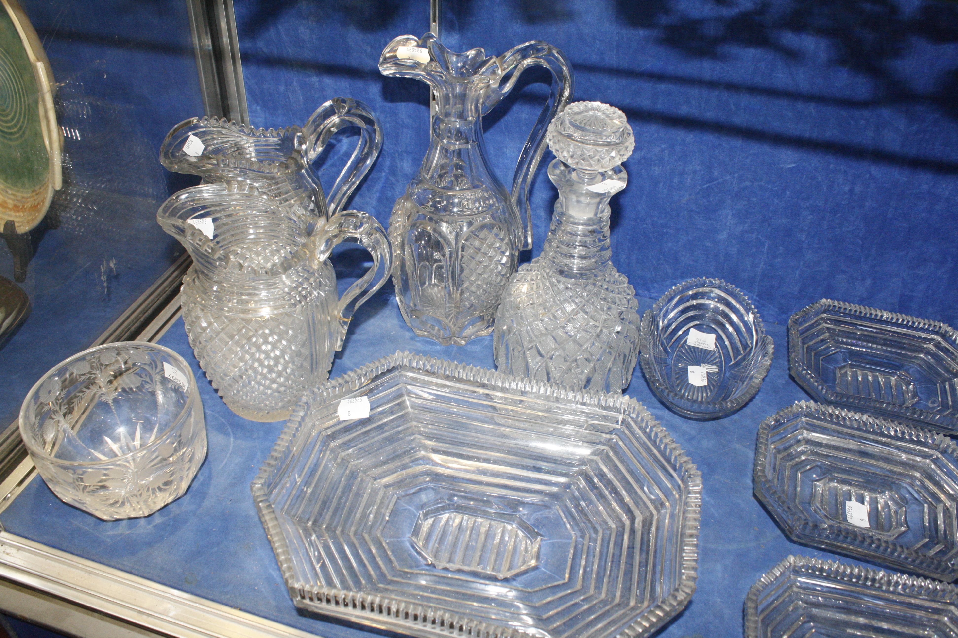 A cut glass decanter and stopper, 26.5cm high; and other items of mostly cut glass The property of - Image 2 of 2