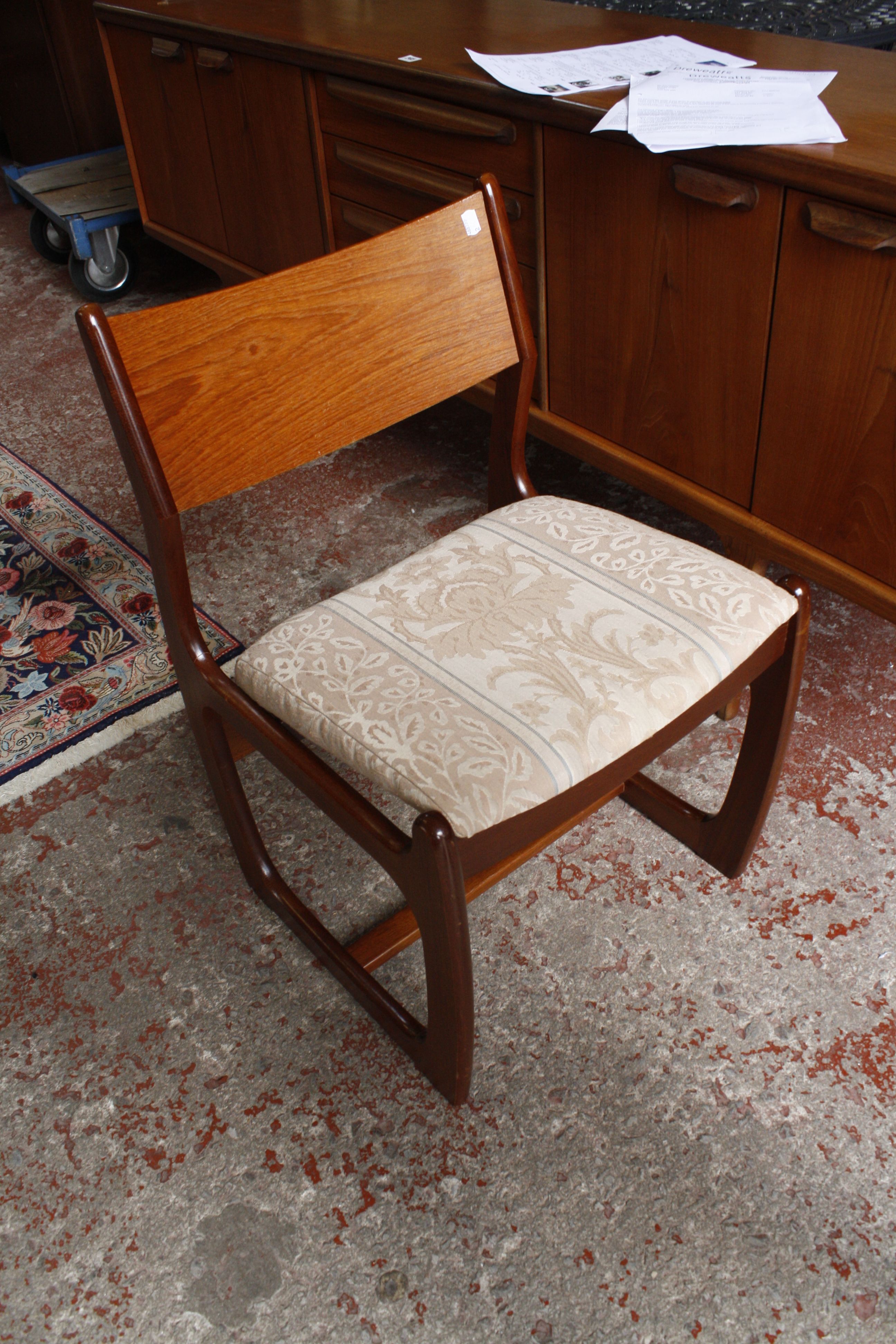 A teak dining table 134cm length and set of four dining chairs - Image 2 of 2