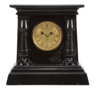 A George IV black marble mantel clock in the Egyptian taste  Frodsham, London, circa 1825  The