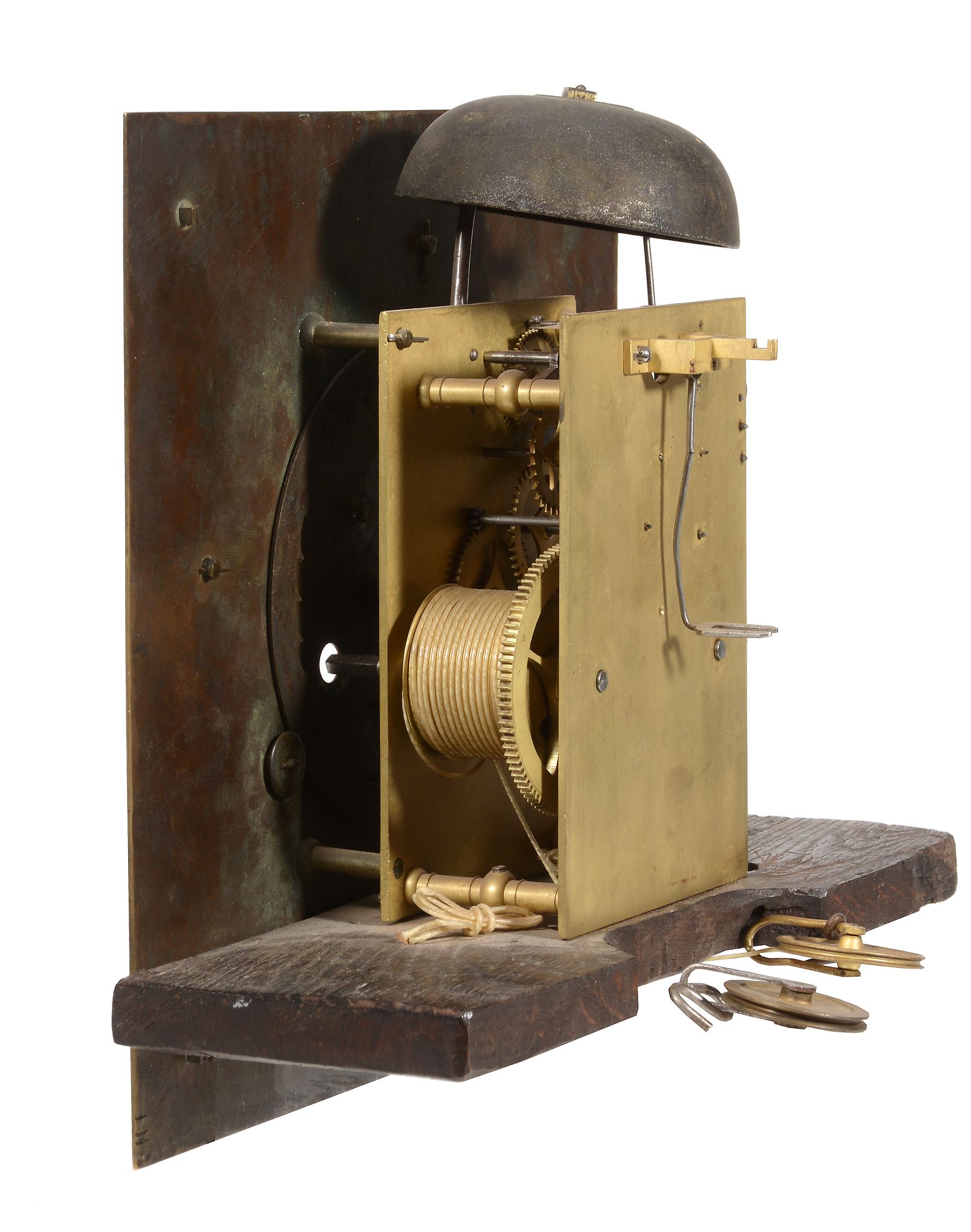 A Queen Anne eight-day longcase clock movement and dial  Samuel Stretch, Bristol, early 18th - Image 3 of 3