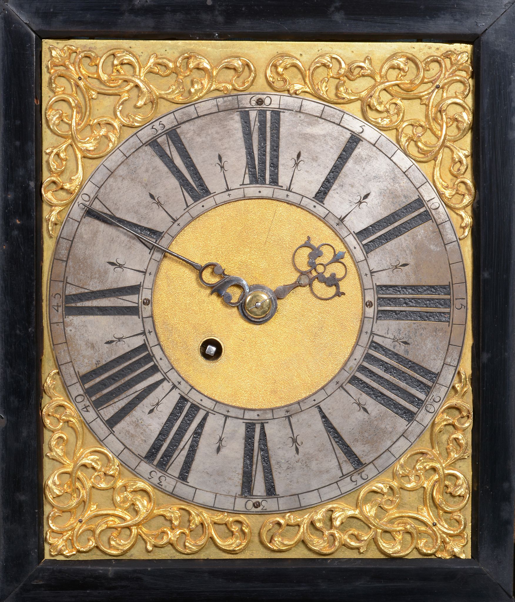 A fine and rare Neapolitan silver-gilt mounted ebonised architectural table timepiece with silent- - Image 3 of 6