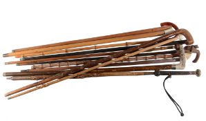 A collection of walking sticks, late 18th, 19th and 20th century  A collection of walking