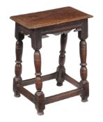 A James I carved oak joint stool , circa 1620 and later A James I carved oak joint stool , circa