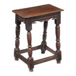 A James I carved oak joint stool , circa 1620 and later A James I carved oak joint stool , circa