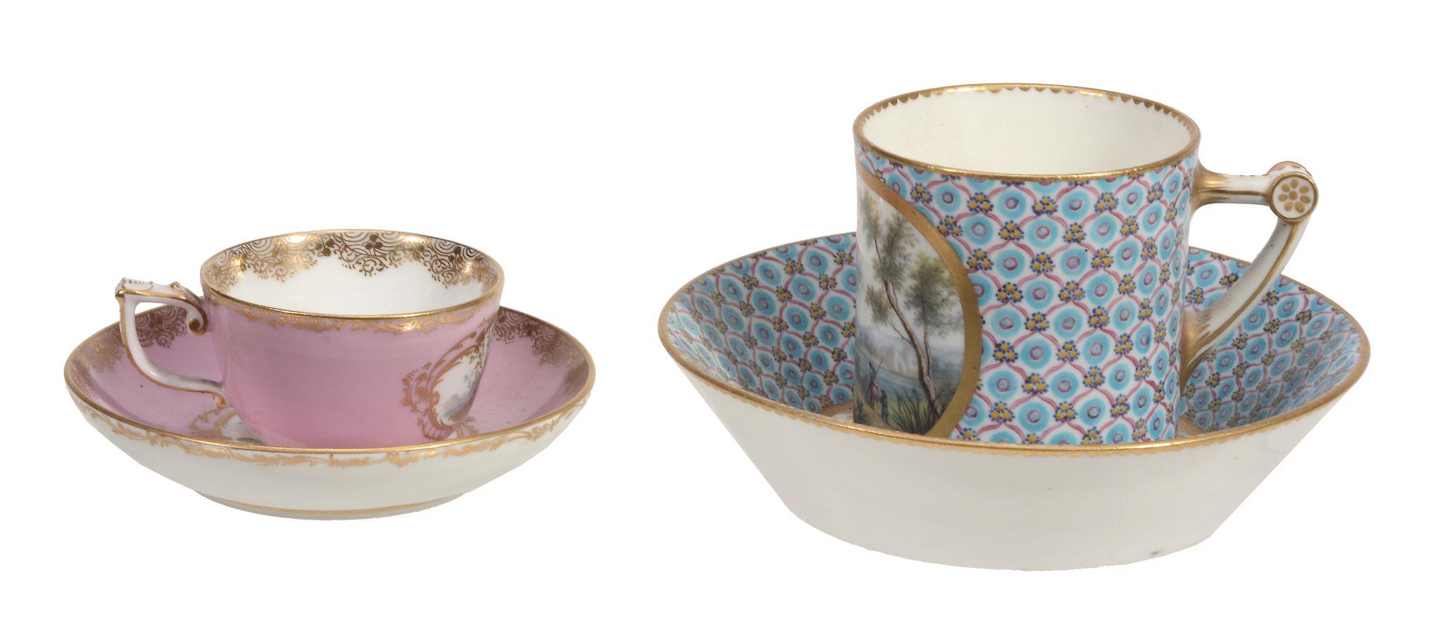 A Sevres-style cabinet cup and saucer , 19th century  A Sevres-style cabinet cup and saucer  , - Image 2 of 2