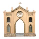 A carved and painted wood model of a Gothic gatehouse , 19th century, 92cm high A carved and painted