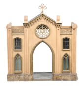 A carved and painted wood model of a Gothic gatehouse , 19th century, 92cm high A carved and painted