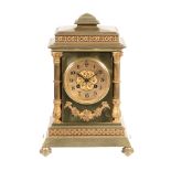 A Victorian brass mantel clock, Vincenti , second half 19th century  A Victorian brass mantel clock,