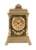 A Victorian brass mantel clock, Vincenti , second half 19th century  A Victorian brass mantel clock,