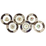 Eleven similar Sevres later decorated plates, the decoration 19th century  Eleven similar Sevres