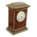 A French gilt brass mounted plum pudding mahogany mantel clock Masson, Paris  A French gilt brass