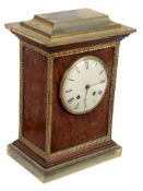 A French gilt brass mounted plum pudding mahogany mantel clock Masson, Paris  A French gilt brass