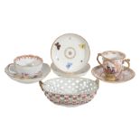 A Meissen two-handled cup and saucer , late 19th century  A Meissen (outside decorated) two-