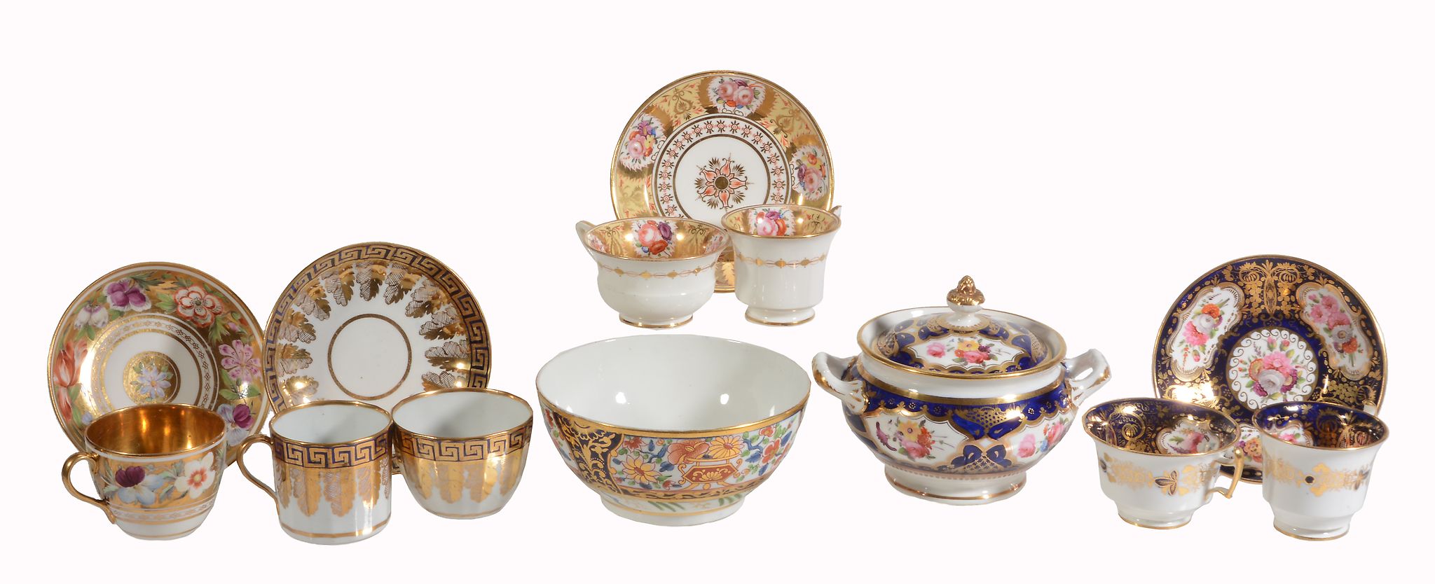 A selection of Coalport teawares , various dates first quarter 19th century  A selection of Coalport