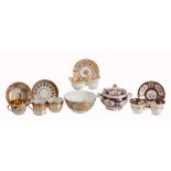 A selection of Coalport teawares , various dates first quarter 19th century  A selection of Coalport