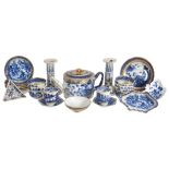 A selection of blue and white ceramics, late 18th and 19th centuries  A selection of blue and