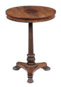 A William IV rosewood circular occasional table , circa 1835  A William IV rosewood circular