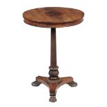 A William IV rosewood circular occasional table , circa 1835  A William IV rosewood circular