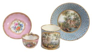 A Sevres-style cabinet cup and saucer , 19th century  A Sevres-style cabinet cup and saucer  ,