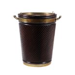 A stained hardwood and brass fitted peat bucket in 18th century style  A stained hardwood and