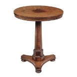 A George IV rosewood circular occasional table , circa 1825  A George IV rosewood circular