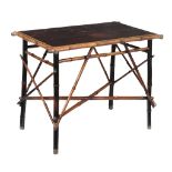 A Victorian black lacquer and bamboo table , circa 1890  A Victorian black lacquer and bamboo table