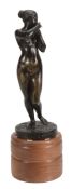 Charles Auguste Fraikin Venus a la Colombe , a patinated bronze model of a nude  Charles Auguste