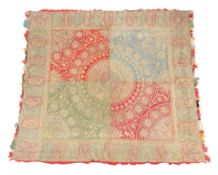 A Kashmir shawl , embroidered profusely throughout with foliate motifs and...  A Kashmir shawl  ,