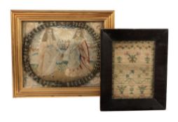 A George III silkwork picture, last quarter 18th century  A George III silkwork picture,   last