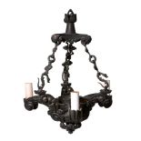 A Regency or George IV bronze colza oil hanging light, circa 1820  A Regency or George IV bronze