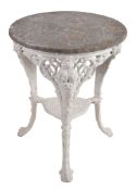 A late Victorian 'Britiannia' pattern cast iron pub table  A late Victorian 'Britiannia' pattern