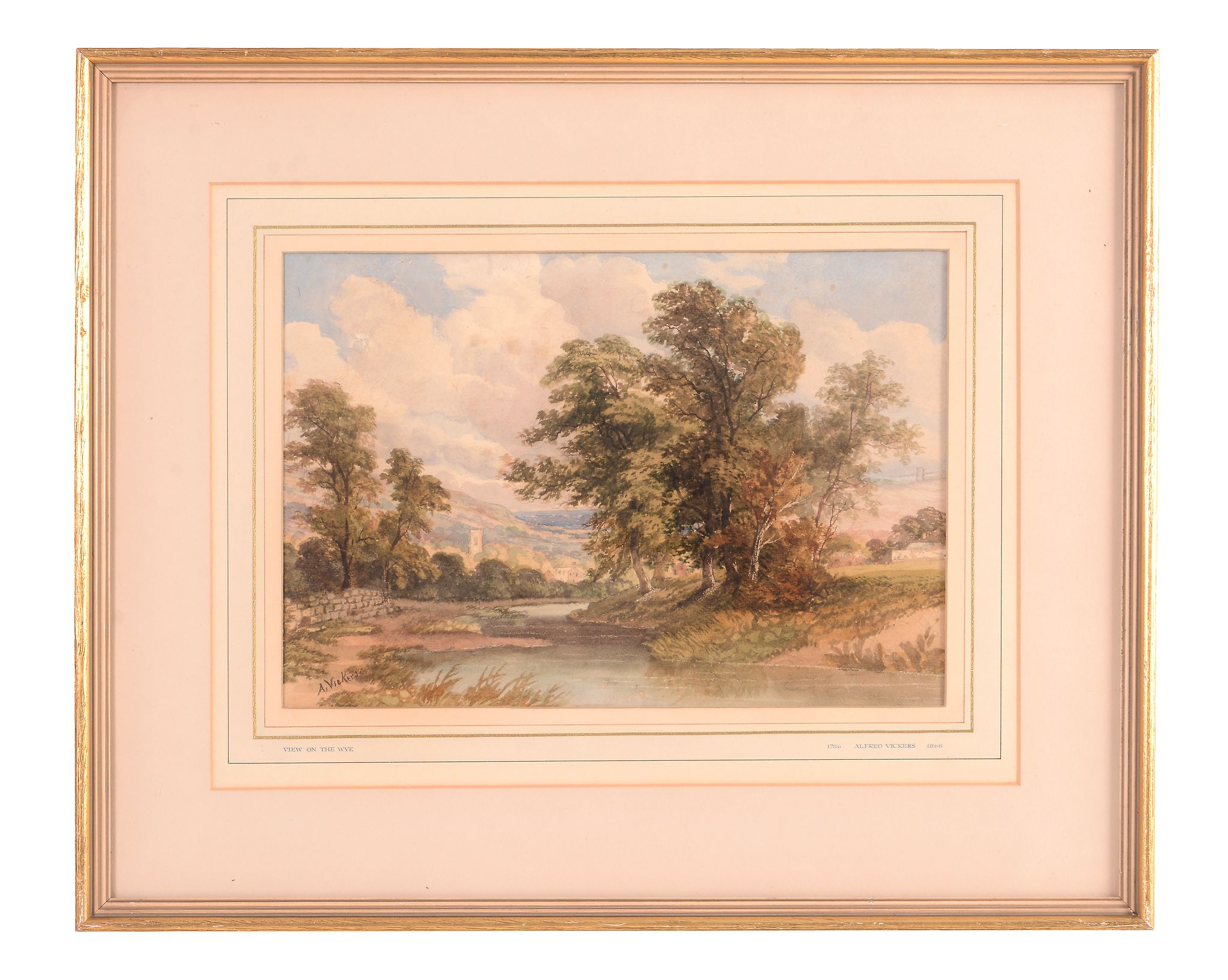 Alfred Vickers (1786-1868) - View on the Wye Watercolour over graphite, with scratching out, on wove - Image 2 of 3
