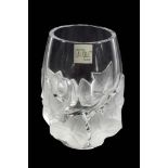 Hedera, a Cristal Lalique clear and frosted glass vase, engraved mark, 17cm high  Hedera, a