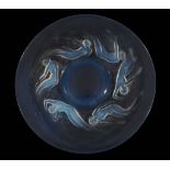 Ondines, a Rene Lalique opalescent glass plate, wheel engraved mark and No  Ondines, a Rene