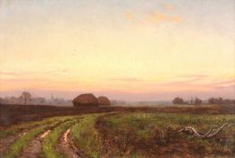 Edward Wilkins Waite (1854-1924) - An autumnal landscape at dusk Oil on canvas Signed lower right 31