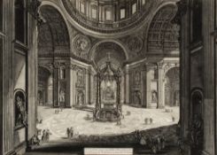 Giovanni Battista Piranesi  (1720-1778) - Veduta interna della Basilica di S. Pietro in Vaticano