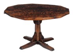 A Thomas Gnomeman Whittaker oak twelve sided dining table  A Thomas  Gnomeman   Whittaker oak twelve