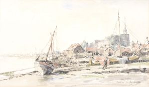 James McBey (1883-1959) - Early Morning, Maldon Watercolour, heightened with white, on wove paper