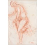 Léon Louis Antoine Riesener (1808-1878) - Study of a nude woman Red chalk on laid paper Studio stamp