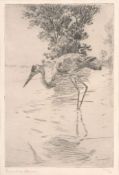 Frank Weston Benson (American, 1862-1951) - Blue Heron Etching and drypoint, with plate tone