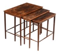 Grete Jalk for Poul Jeppsen, a nest of three rosewood tables, 1950s, maker  Grete Jalk for Poul