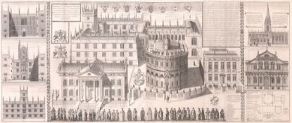 David Logann (1635-1700) - Processional view alongside the Sheldonian Theatre, Oxford Folding