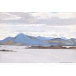 Norman Wilkinson (1884-1934) - An estuary with mountains beyond Watercolour on wove paper Signed