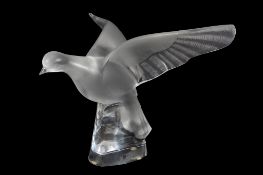 Colombe Clita, a Cristal Lalique frosted glass figure of a dove in flight  Colombe Clita, a