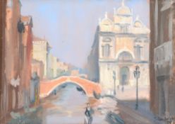 Julian Barrow (b.1939) - A Venetian view Oil on canvas Signed and dated   75'   lower right 25.5 x